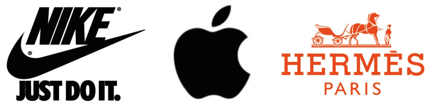 나이키&#44; 애플&#44; 에르메스 로고들