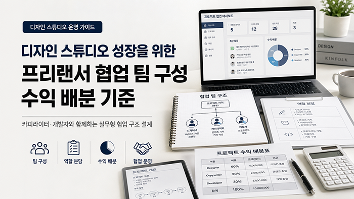 디자인 스튜디오 성장을 위한 프리랜서 협업 팀(카피라이터, 개발자) 구성 및 수익 배분 기준