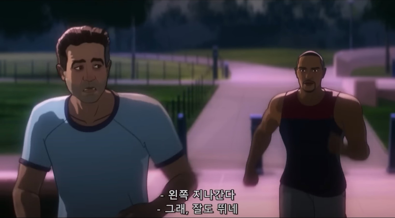 '왓 이프…?' 시즌3 부르스 베너와 팔콘 샘. (사진=월트디즈니 컴퍼니 코리아 제공) 2024.12. *재판매 및 DB 금지