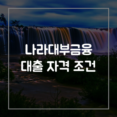 나라대부금융-대출-자격-담보-조건