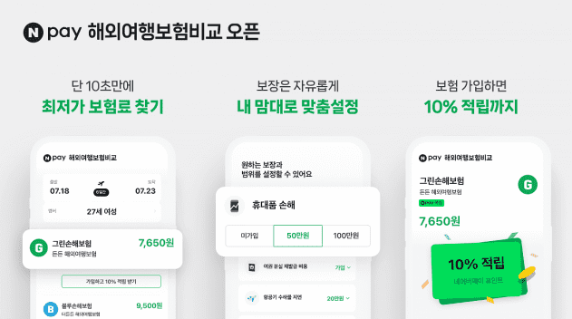 네이버페이 해외여행보험 비교, 추천 서비스