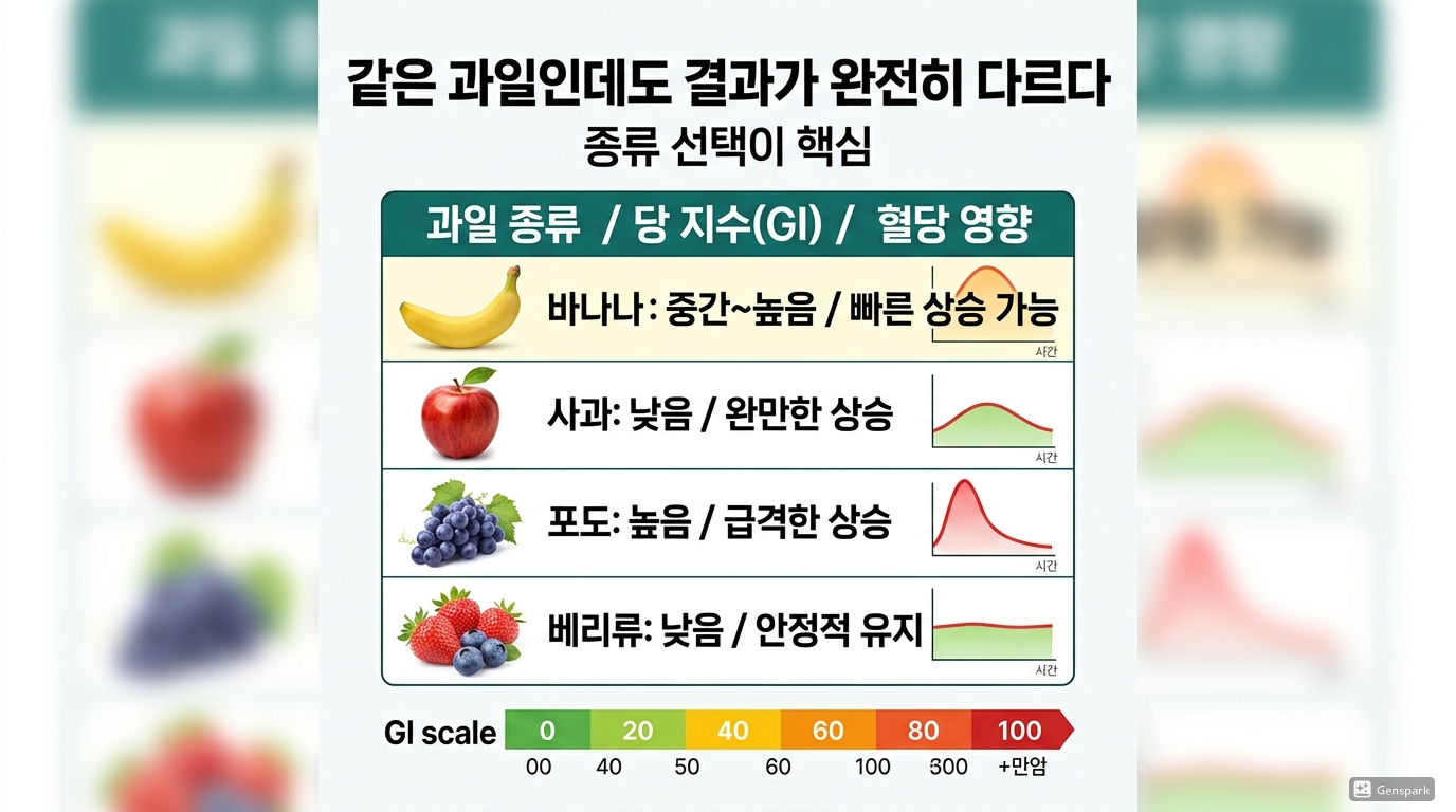 과일이 혈당에 미치는 영향 비교