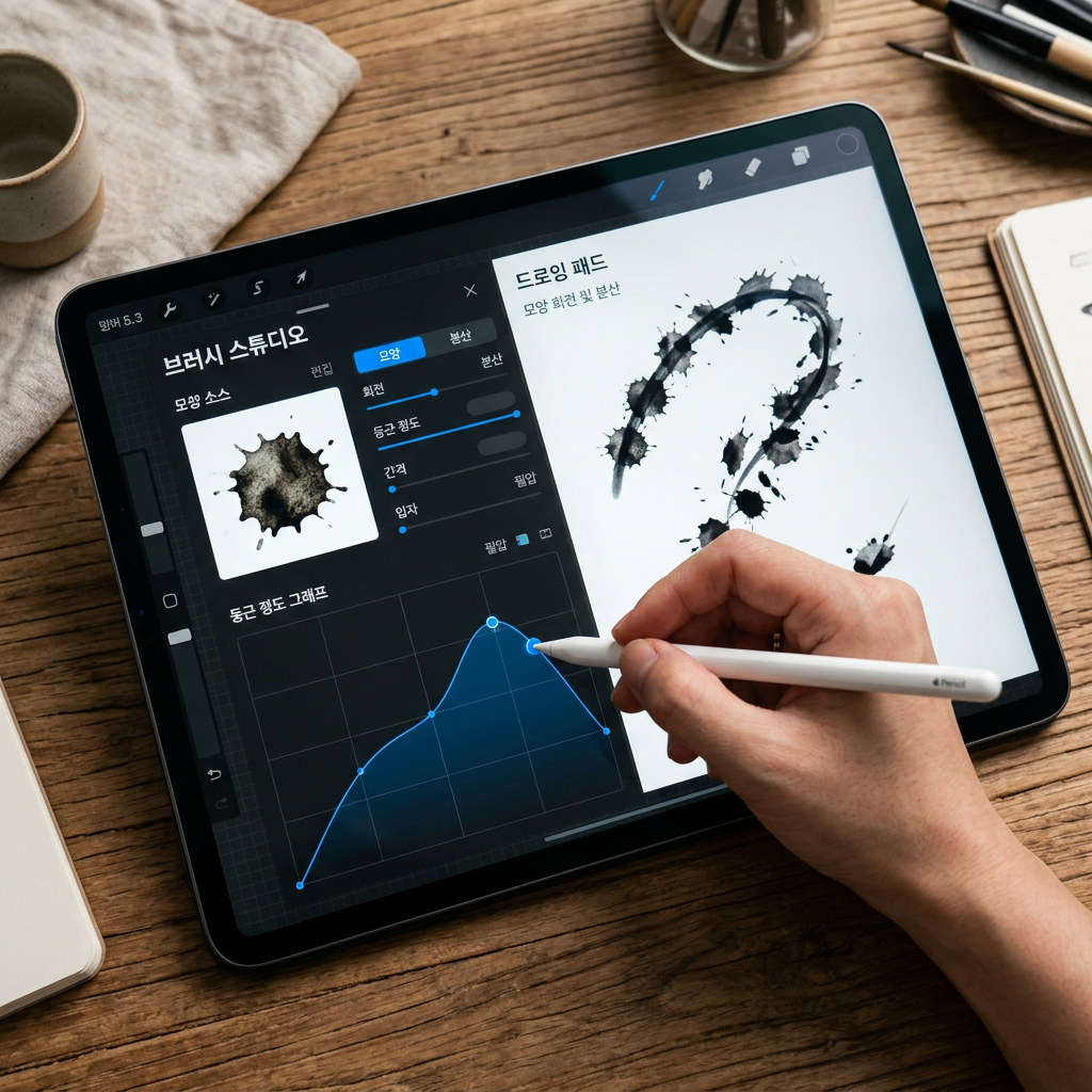 프로크리에이트 모양소스 조정 이미지