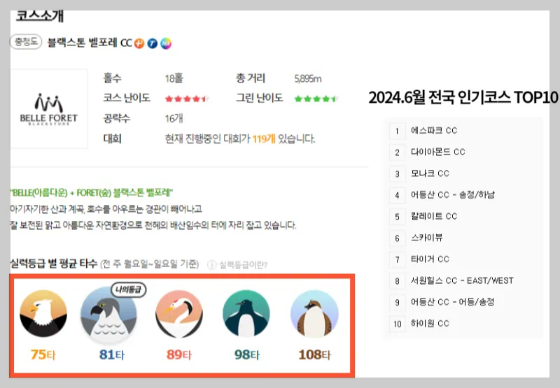블랙스톤 벨포레 코스소개