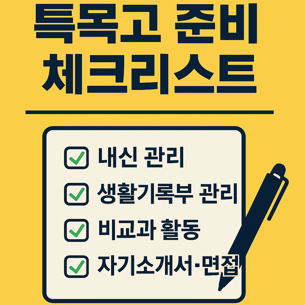 특목고 준비 체크리스트 총정리 &ndash; 내신 관리부터 면접까지 완벽 대비