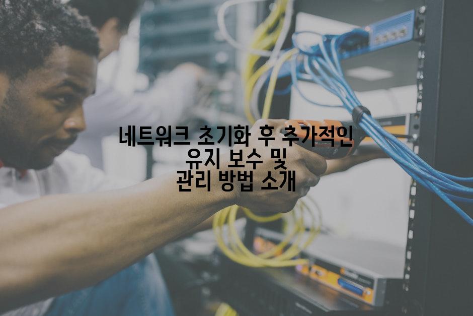 네트워크 초기화 후 추가적인 유지 보수 및 관리 방법 소개