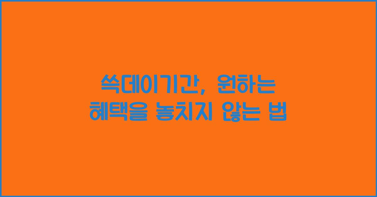 쓱데이기간