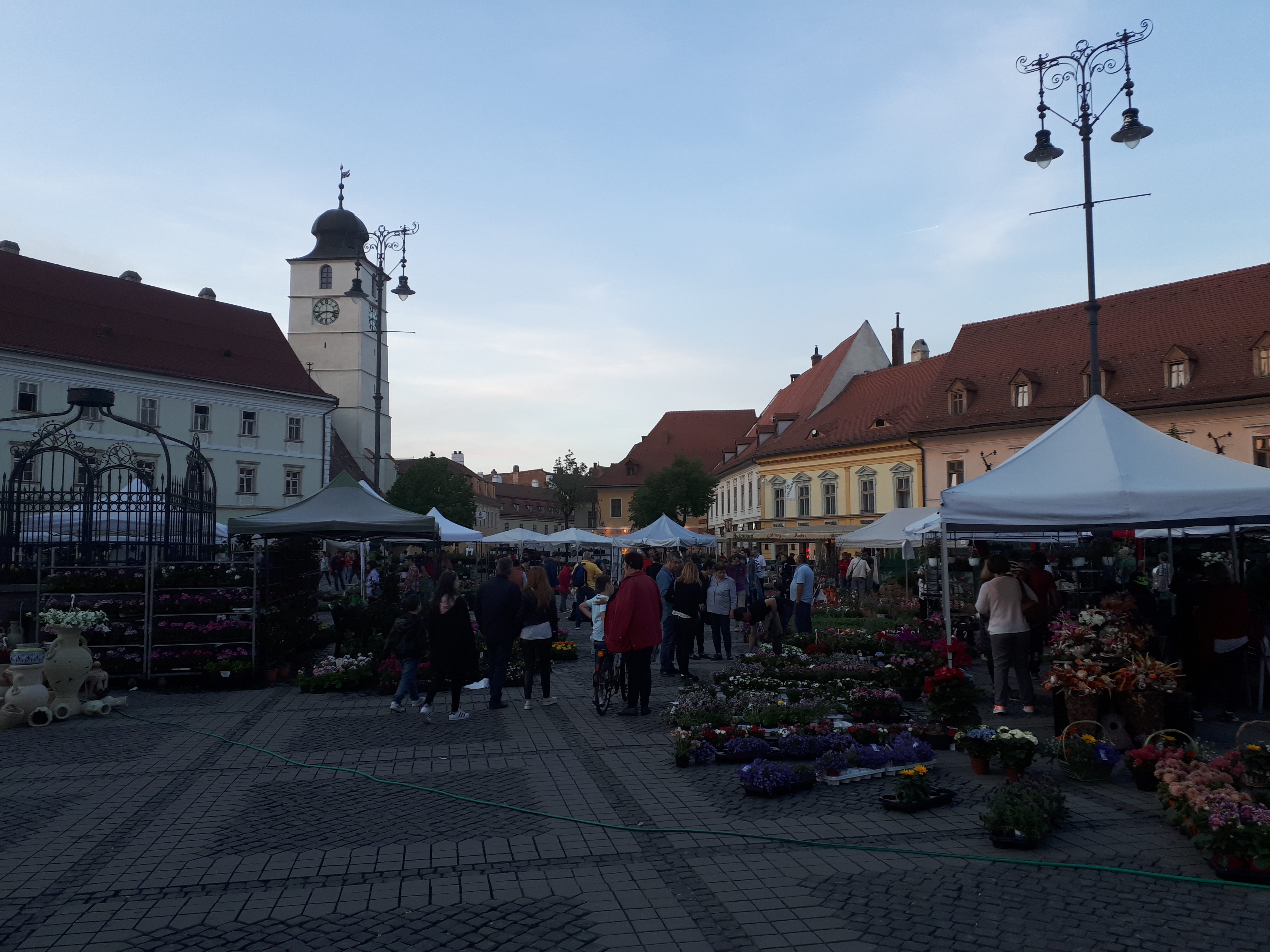 루마니아 시비우 대광장과 시의회 탑