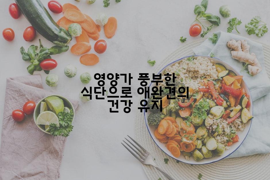 영양가 풍부한 식단으로 애완견의 건강 유지