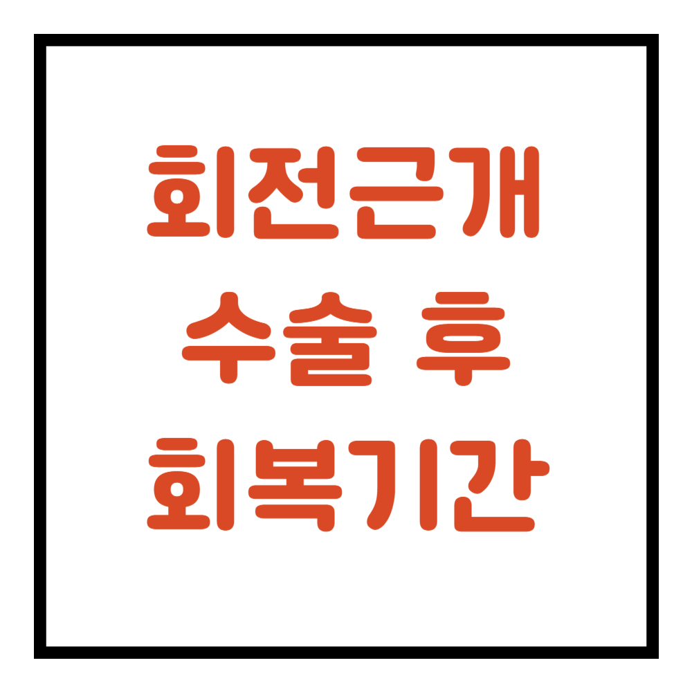 회전근개파열 수술후 회복기간