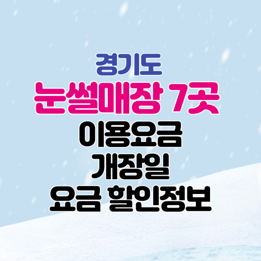 경기도 눈썰매장 정리