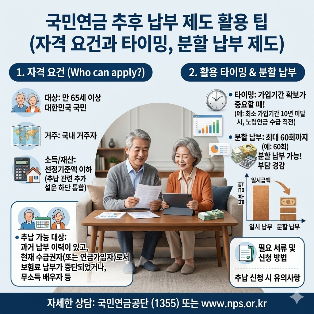 국민연금 추후 납부 제도 활용 팁
