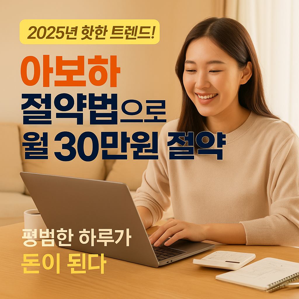 2025 아보하 절약법, 평범한 하루로 월 30만원 아끼기