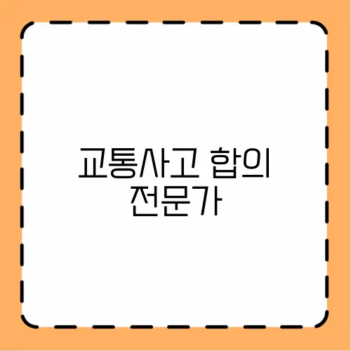 교통사고 합의 전문가