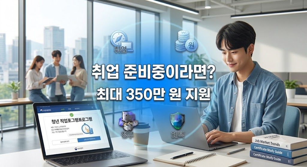 취업준비에 어려움을 겪고 있는 청년의 모습