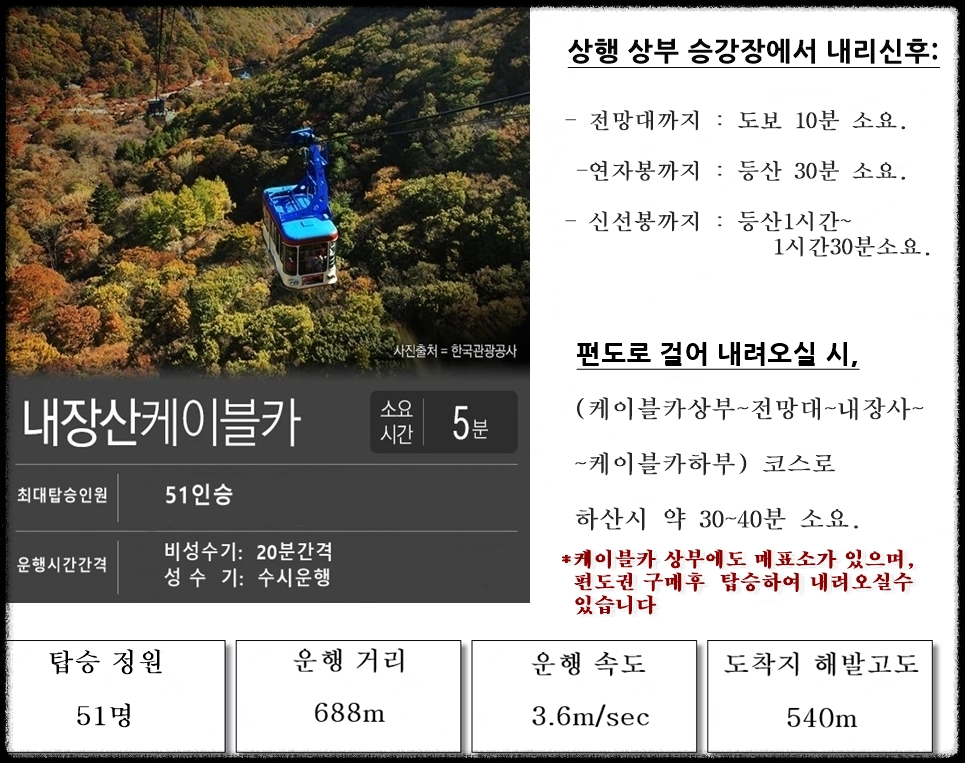 내장산 여행코스 내장산 케이블카