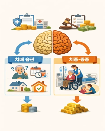 치매보험금 지급기준에서 경증과 중증 판정에 따른 지급 구조15