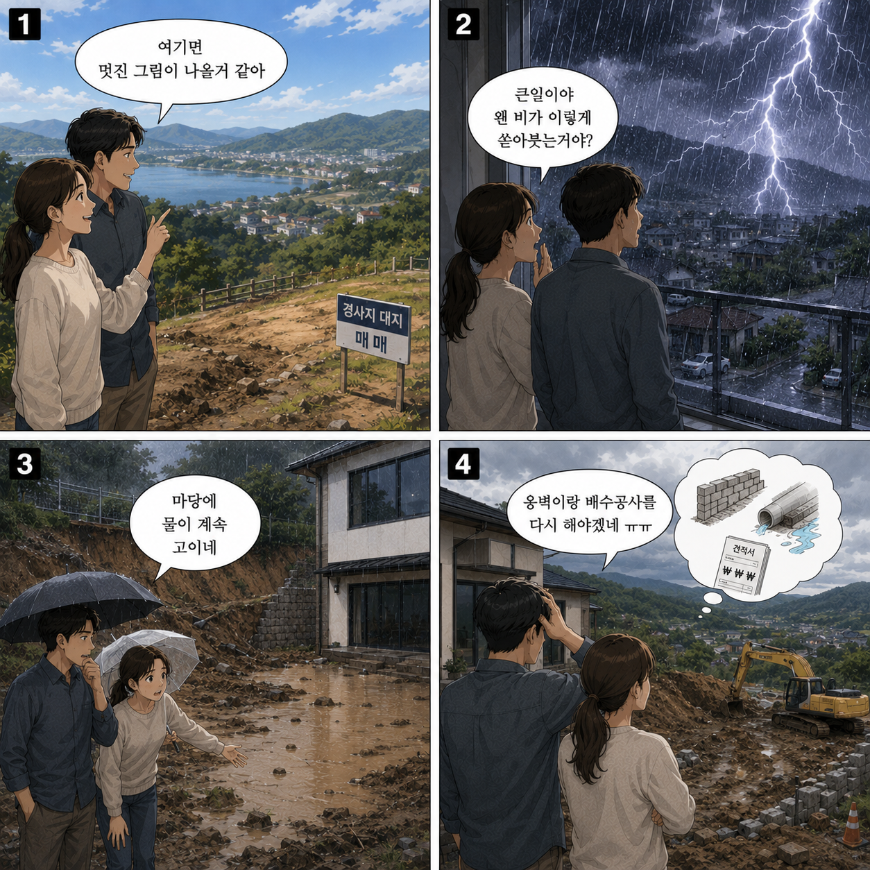 경사지 대지는 전망보다 배수계획이 중요