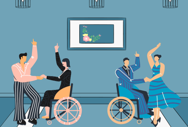 휠체어 탄 사람들 이미지