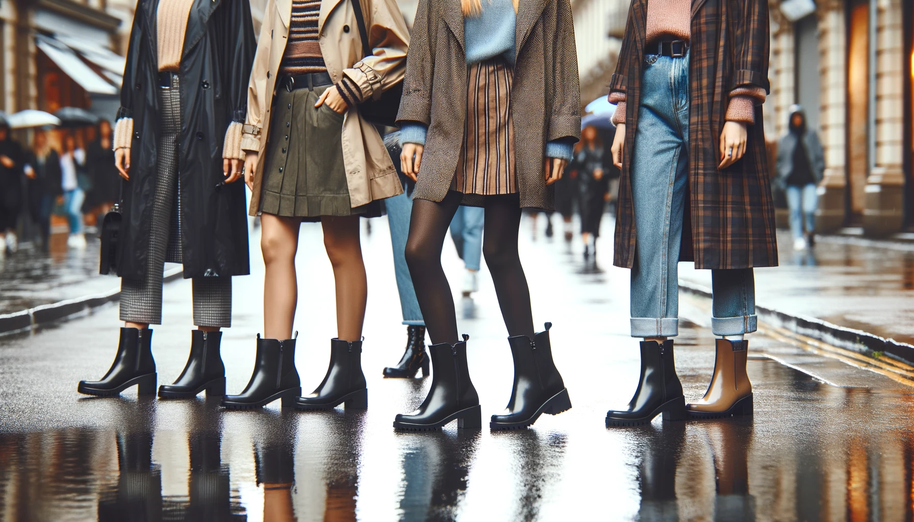 발목 레인부츠 코디