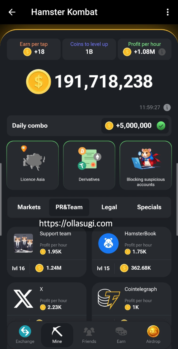 햄스터컴뱃 hamster kombat 채굴 방법