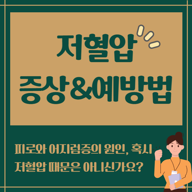 저혈압증상&amp;예방법