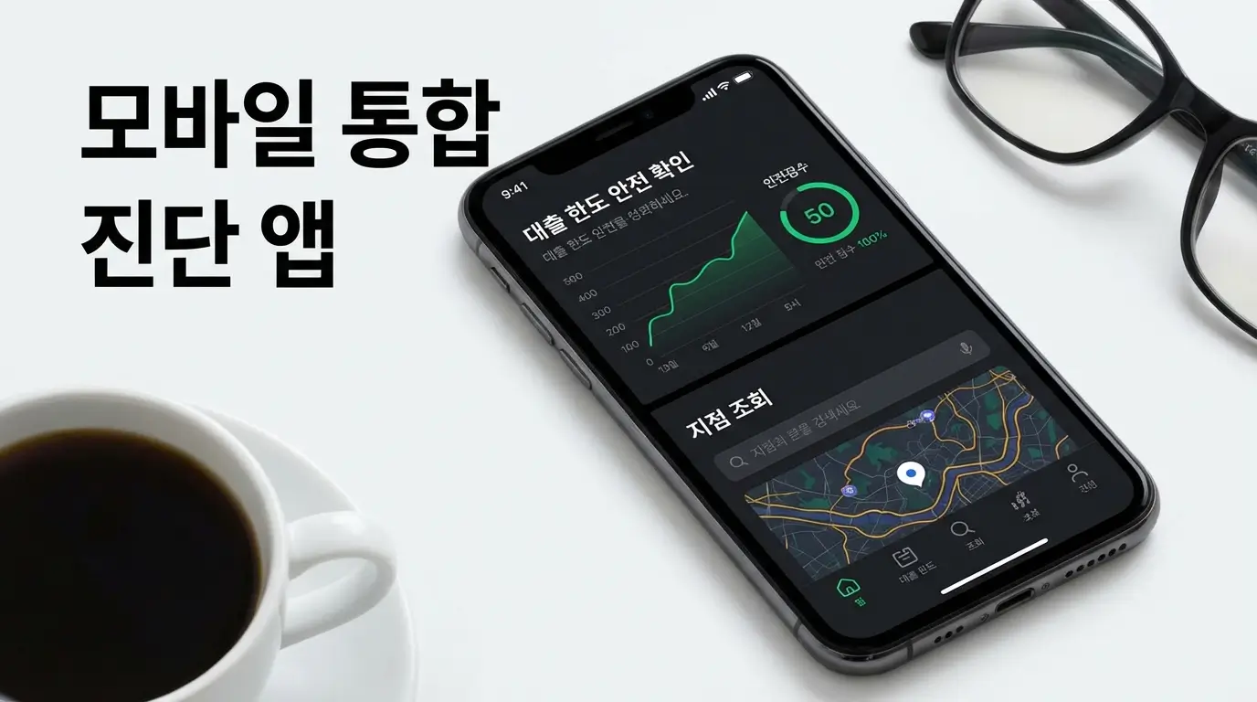 모바일 통합 진단 앱 대출 한도 안전 확인 및 지점 조회