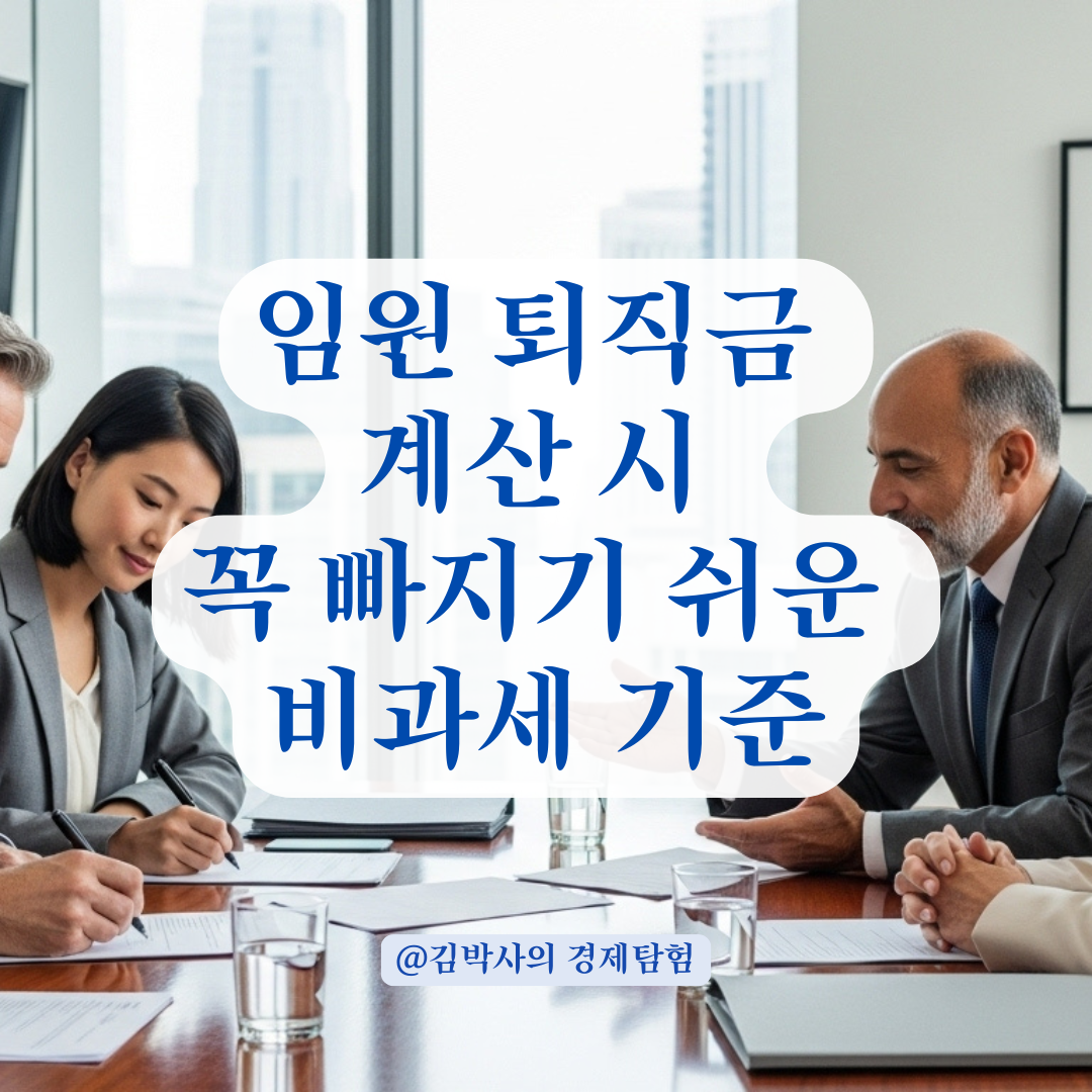 임원 퇴직금 계산 시 비과세소득 제외 기준, 실무 적용법 정리.