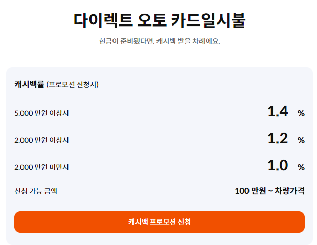 다이렉트 오토 카드일시불