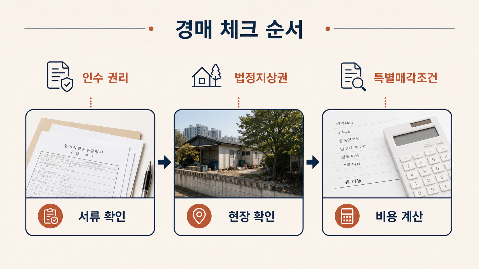 인수 권리부터 특별매각조건까지의 경매 검토 순서