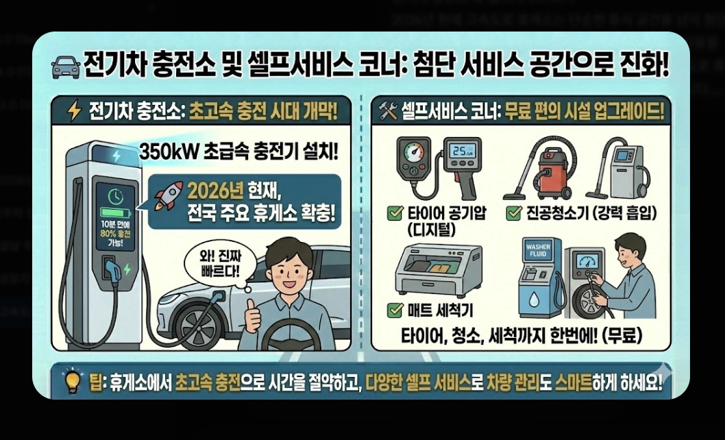 고속도로 휴게소 주차(2026년, 기본 규정, 안내 시스템)(+ 개방형 휴게소)