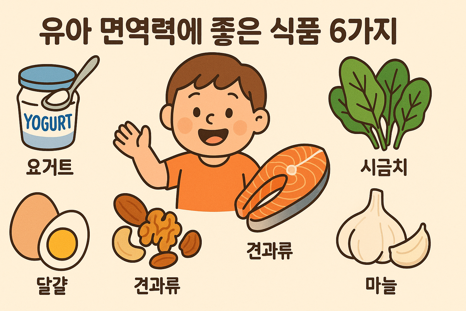 유아 면역력에 좋은 식품 6가지