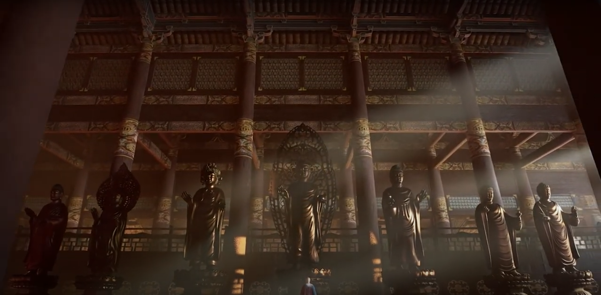 문화기술연구소에서 디지털 복원한 황룡사 9층 목탑 내부