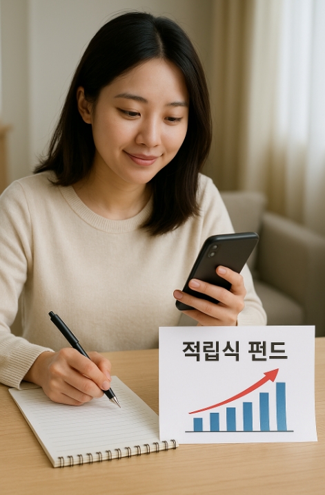 매일 적립식 펀드 소액 투자하는 여성