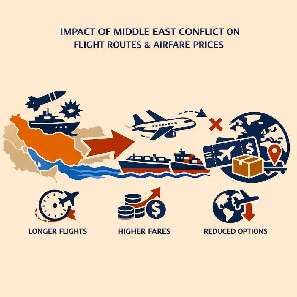 중동 분쟁이 항공 노선과 항공권 가격에 미치는 영향