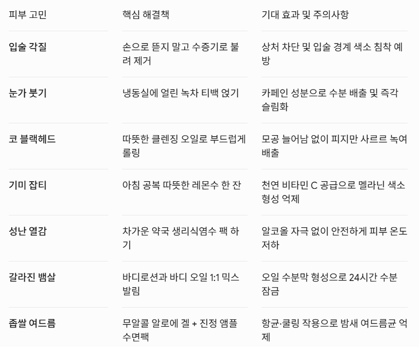 한눈에 보는 꿀피부 홈케어 황금 공식