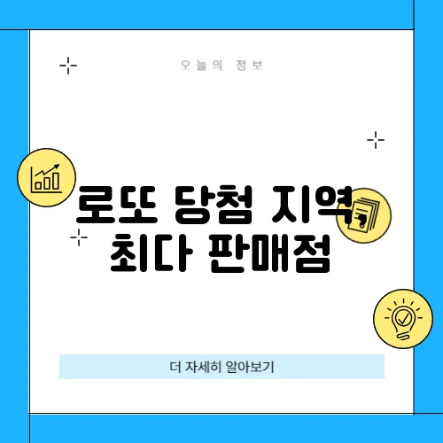 로또 당첨 지역, 최다 판매점