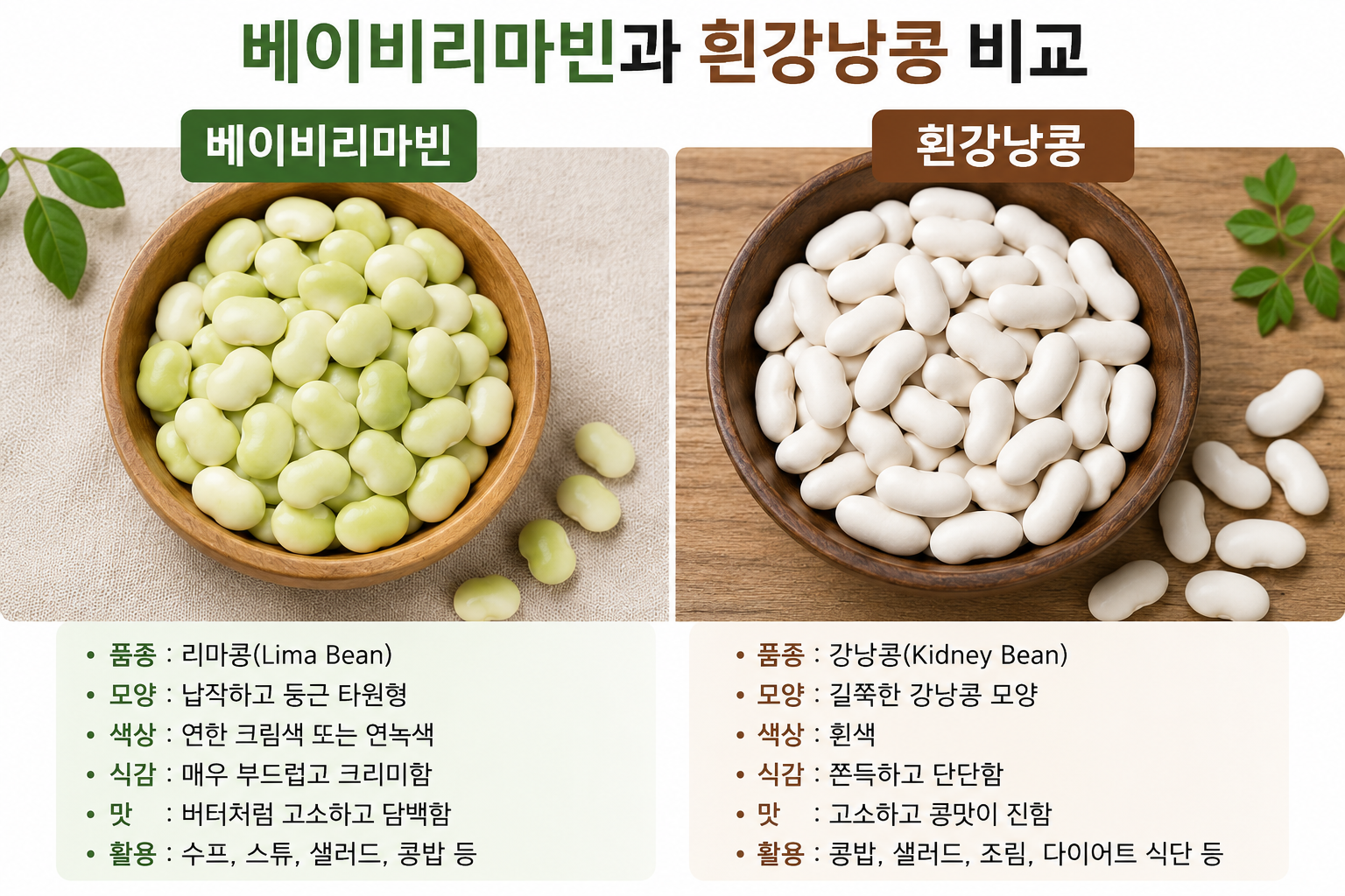 베이비리마빈과 흰강낭콩 차이점