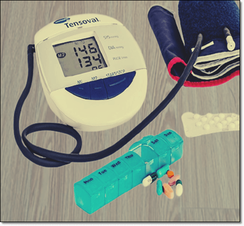 혈압 측정기와 혈압약