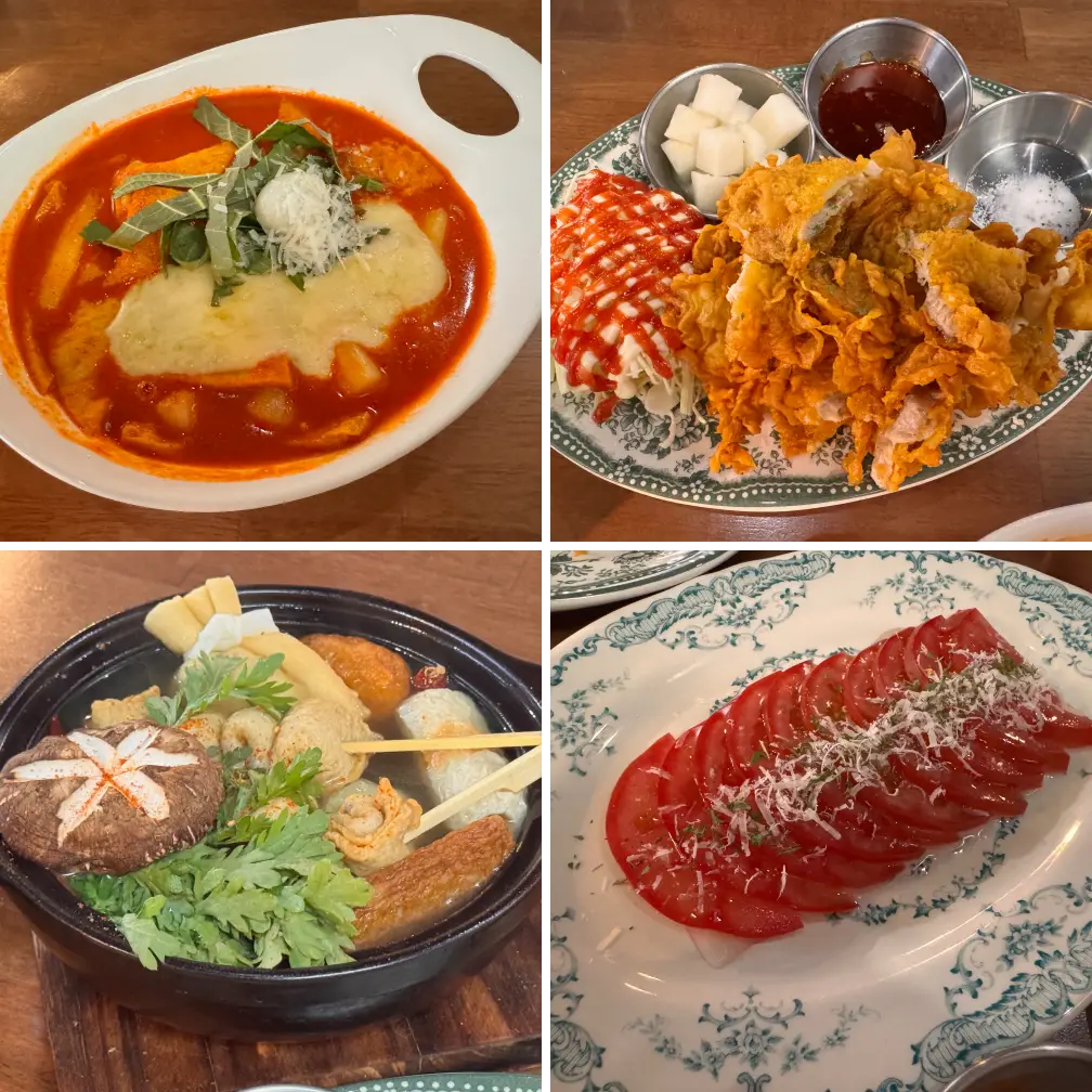 김포 구래동 장튀김의 음식들 떡볶이, 치킨, 오뎅탕