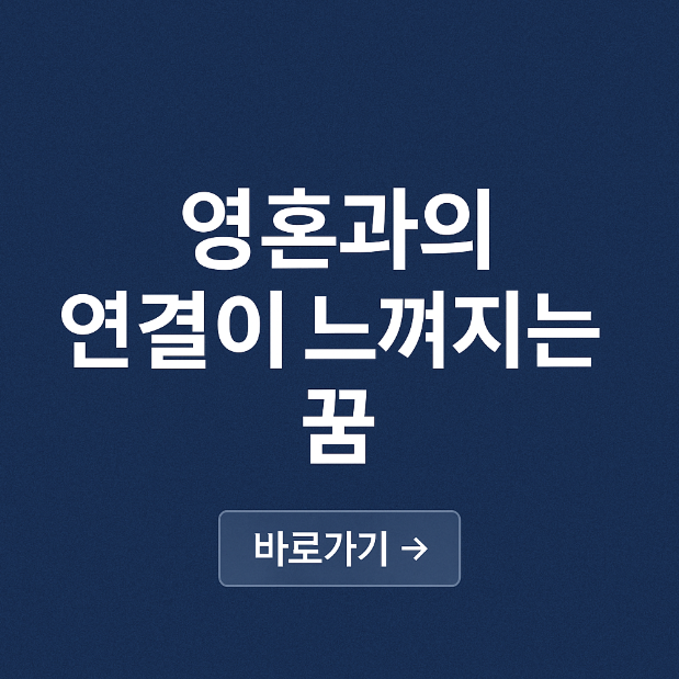 영혼과의 연결이 느껴지는 꿈