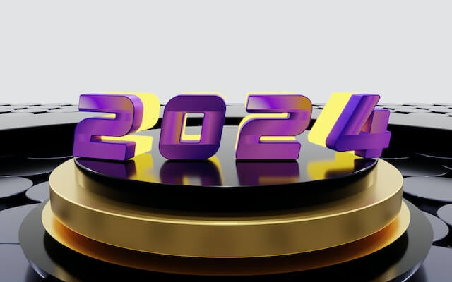 둥근 판 위에 2024 숫자