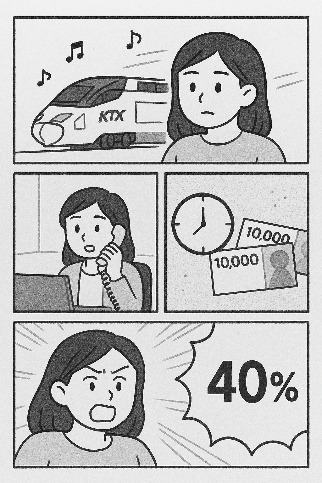 코레일 단체 승차권 환불 위약금
구분 출발 전 출발 후
출발 2일 전까지 1일 전 ~ 출발시간 전 환불 20분 환불 20분 경과 후 ~ 1시간 환불 1시간 경과 후 환불
단체 승차권 400% * 인원수 10% 15% 40% 70%
열차표 예약 발권 취소 시 “최저 위약금은 400원“입니다.