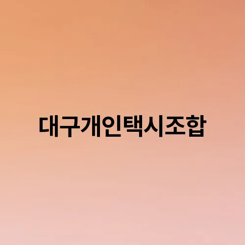 대구개인택시조합