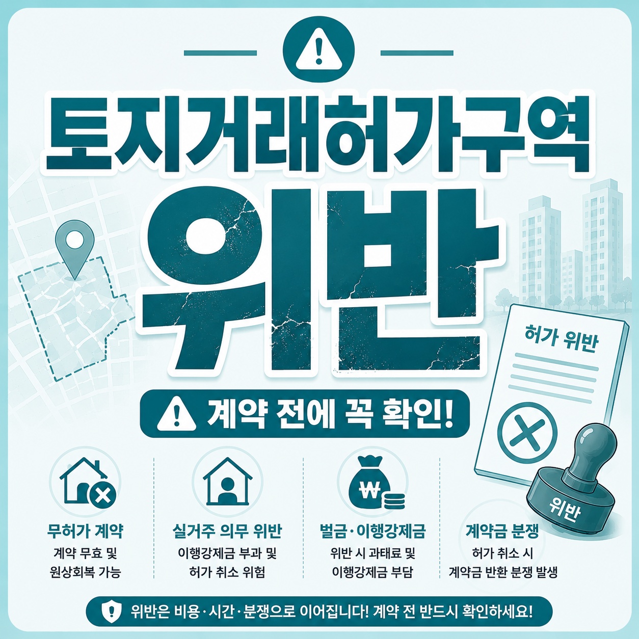 토지거래허가구역 위반과 계약 문제를 고민하는 계약자 모습