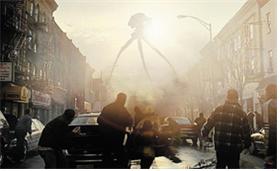 화성인이 지구를 공격하는 영화의 한 장면