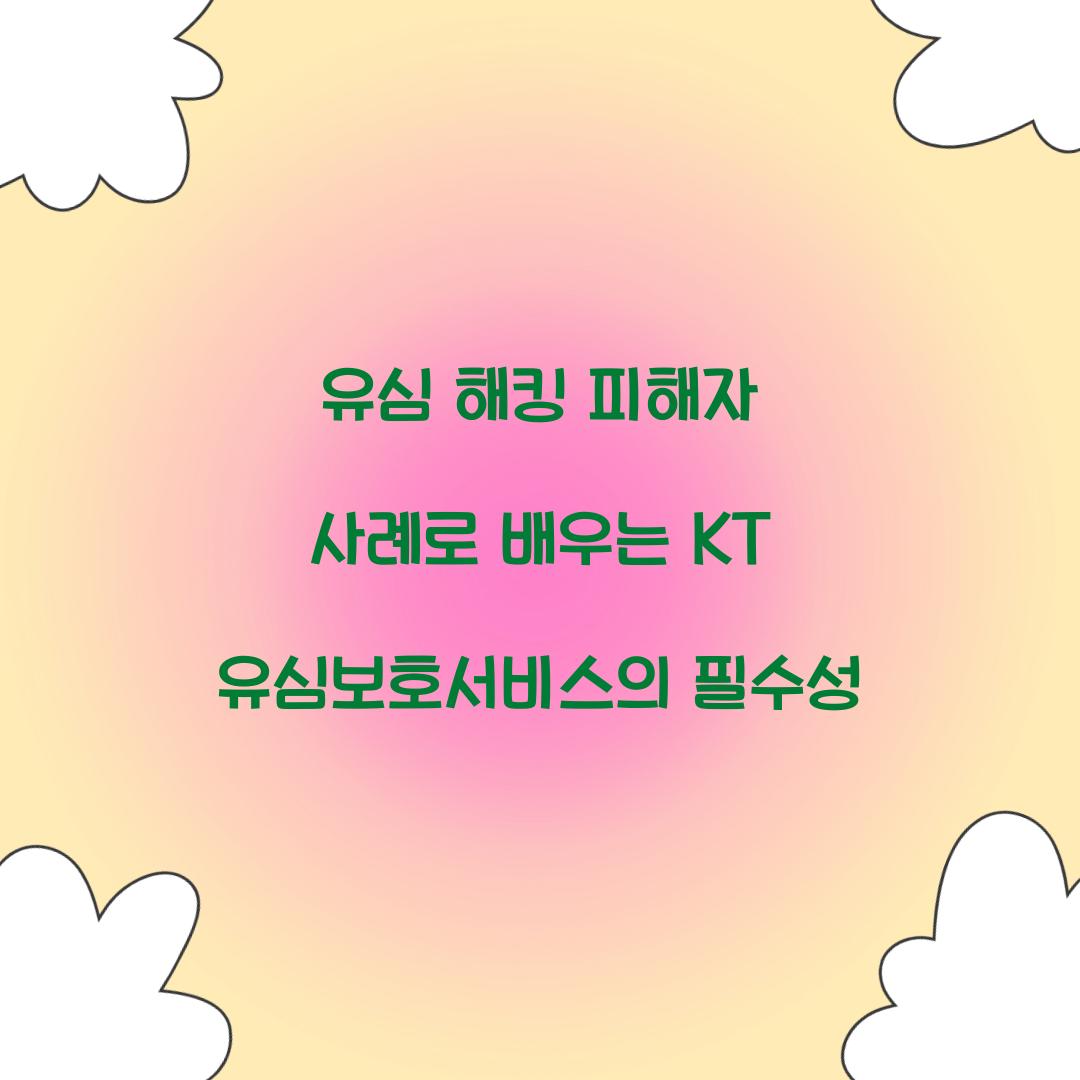 유심 해킹 피해자 사례로 배우는 KT 유심보호서비스 중요성