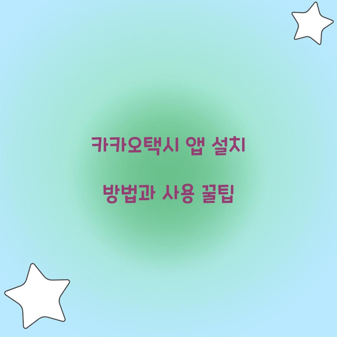카카오택시 앱 설치