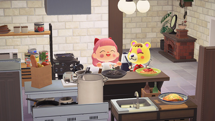 아네사 수제 파스타를 만들고 싶어 모동숲 해피홈 파라다이스 인테리어