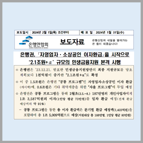 소상공인 대출이자 환급